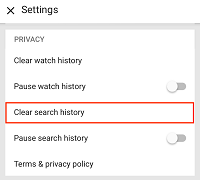 Clear Search History button for iOS