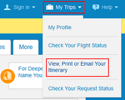 View Priceline itinerary