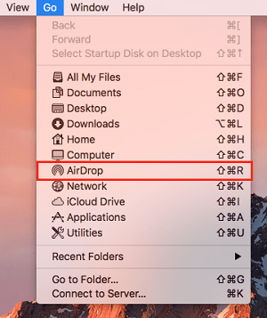 Click Airdrop on Mac