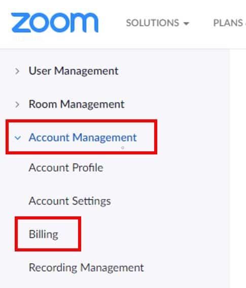 Account management billing details