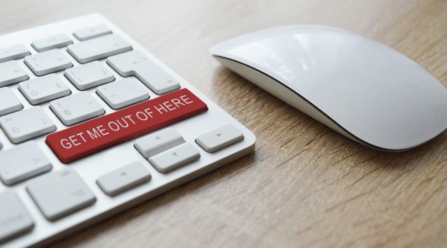 Keyboard with "Get Me Out Of Here" key