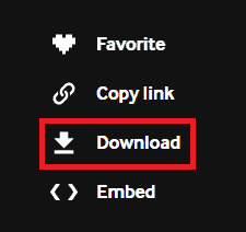 An example of a button for downloading a GIF, from GIPHY