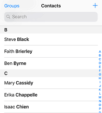 Contacts list