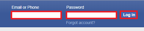 Logging into a Facebook account