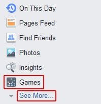 Go to the Games section of Facebook