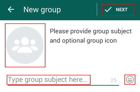 Setting up a WhatsApp group profile