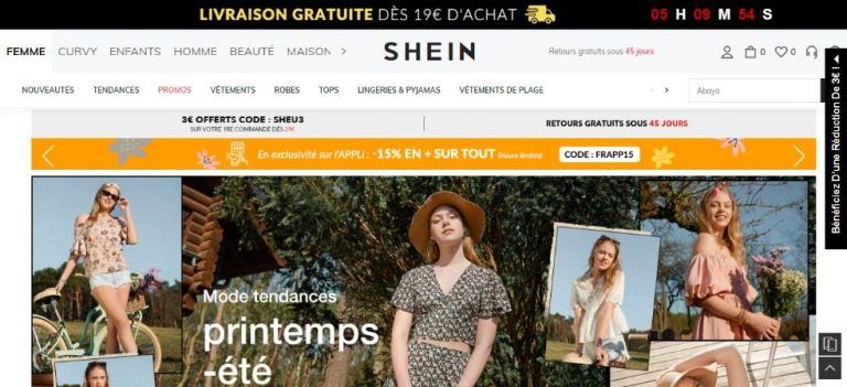 SHEIN France homepage