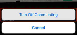 Turn off comments