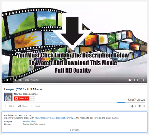 Full movie search scam on YouTube