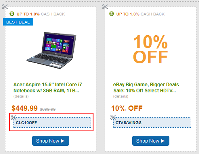 Find eBay coupons on other external websites that you can use on eBay