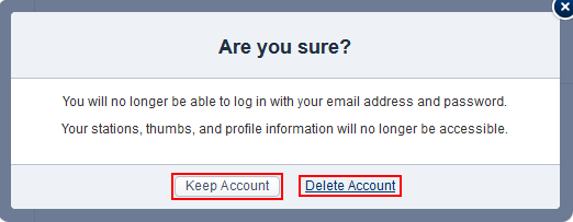 How to confirm the deletion of your Pandora account