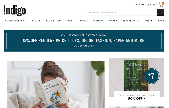 Chapters-Indigo website