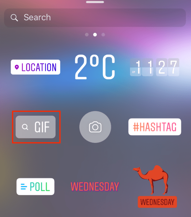 Browse GIF stickers for Instagram