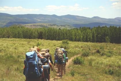 A group meets to go hiking