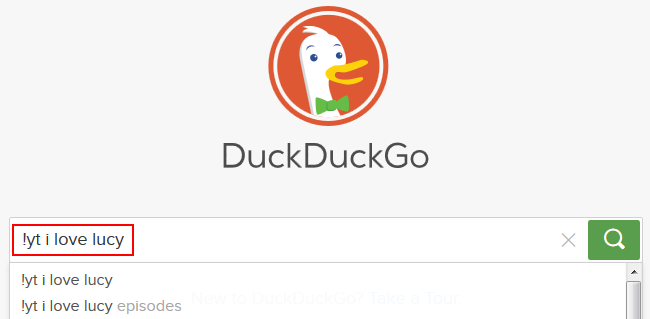 Searching on DuckDuckGo using bangs