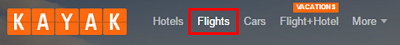 Click the top menu to change your search to Flights