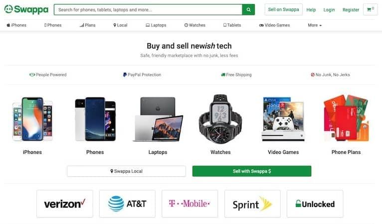 Swappa homepage