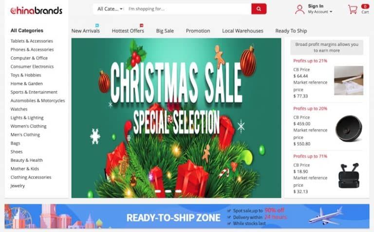 Chinabrands homepage