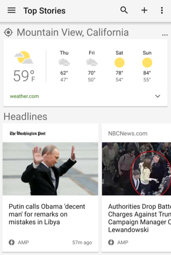 Google News and Weather