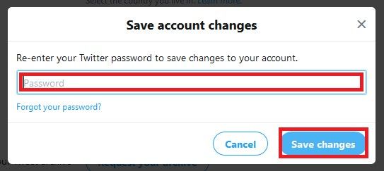 Confirm settings changes by entering your account password