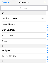 Scroll through contacts