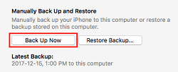 Back Up Now button