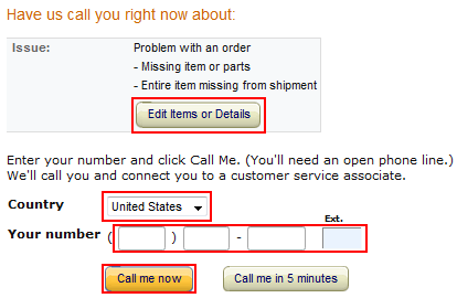 Contact Amazon by phone