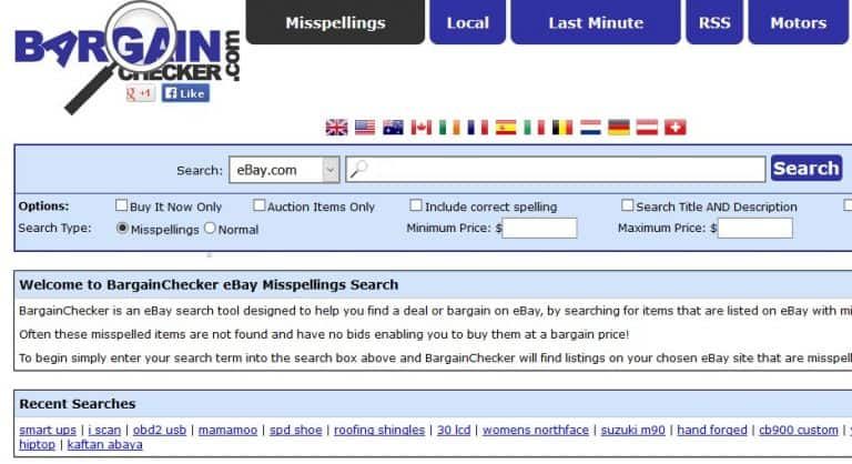 Screenshot of the website BargainChecker