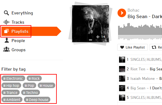 How to search for playlists on SoundCloud