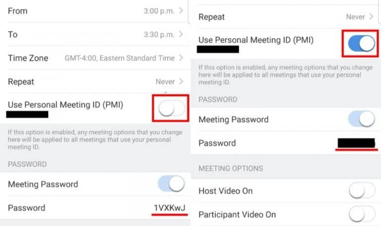 Android app meeting ID and personal meeting ID selection