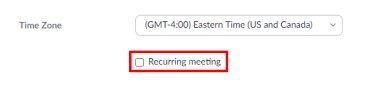 Browser client steps to set a recurring meeting