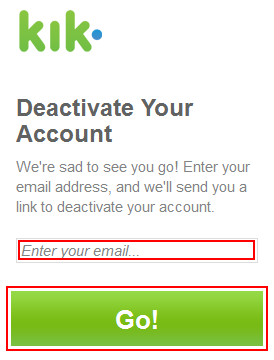 How to get an account deletion email from Kik