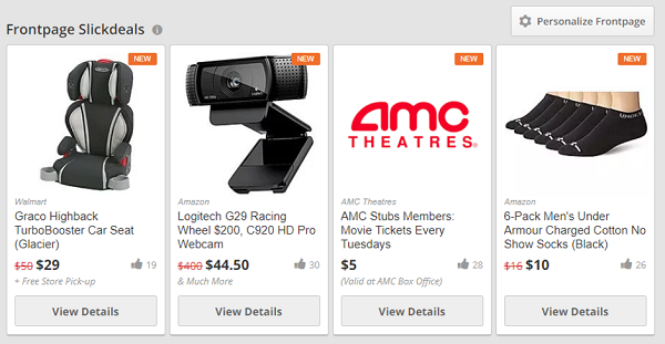 SlickDeals.net daily deals and offerings
