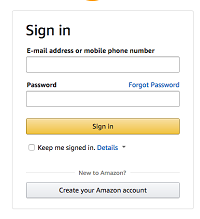 Amazon sign in button