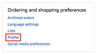 Your Amazon Profile button