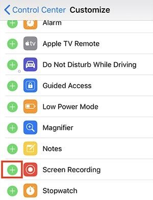 Add Screen Recording controls to the iOS Control Center