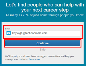 Find LinkedIn contact by email