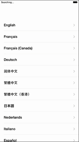 Select iPhone setup language