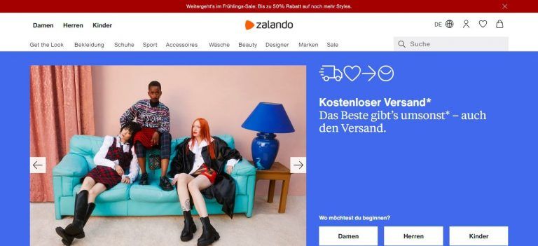 Zalando homepage