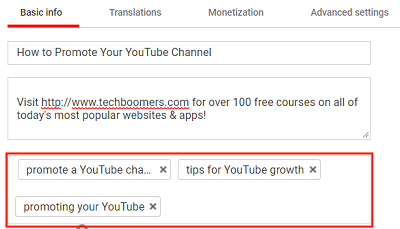Tag video with keywords