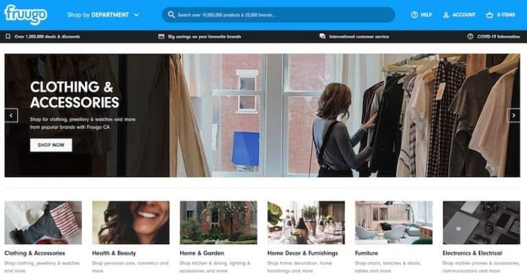 Fruugo homepage