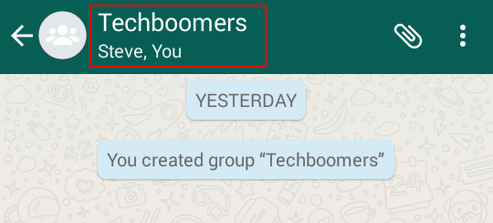 Accessing information about a WhatsApp group