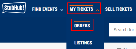Check the status of your StubHub tickets