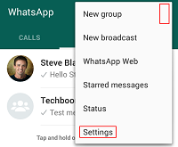 WhatsApp setting