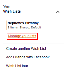 Manage your Amazon Wish List