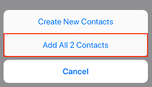 Add All Contacts button