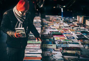 Buying books at a sale