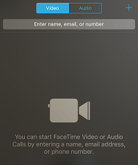 FaceTime app screen