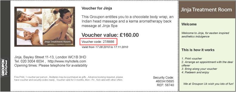 What a Groupon voucher looks like
