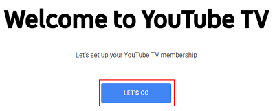 Let's Go sign up button